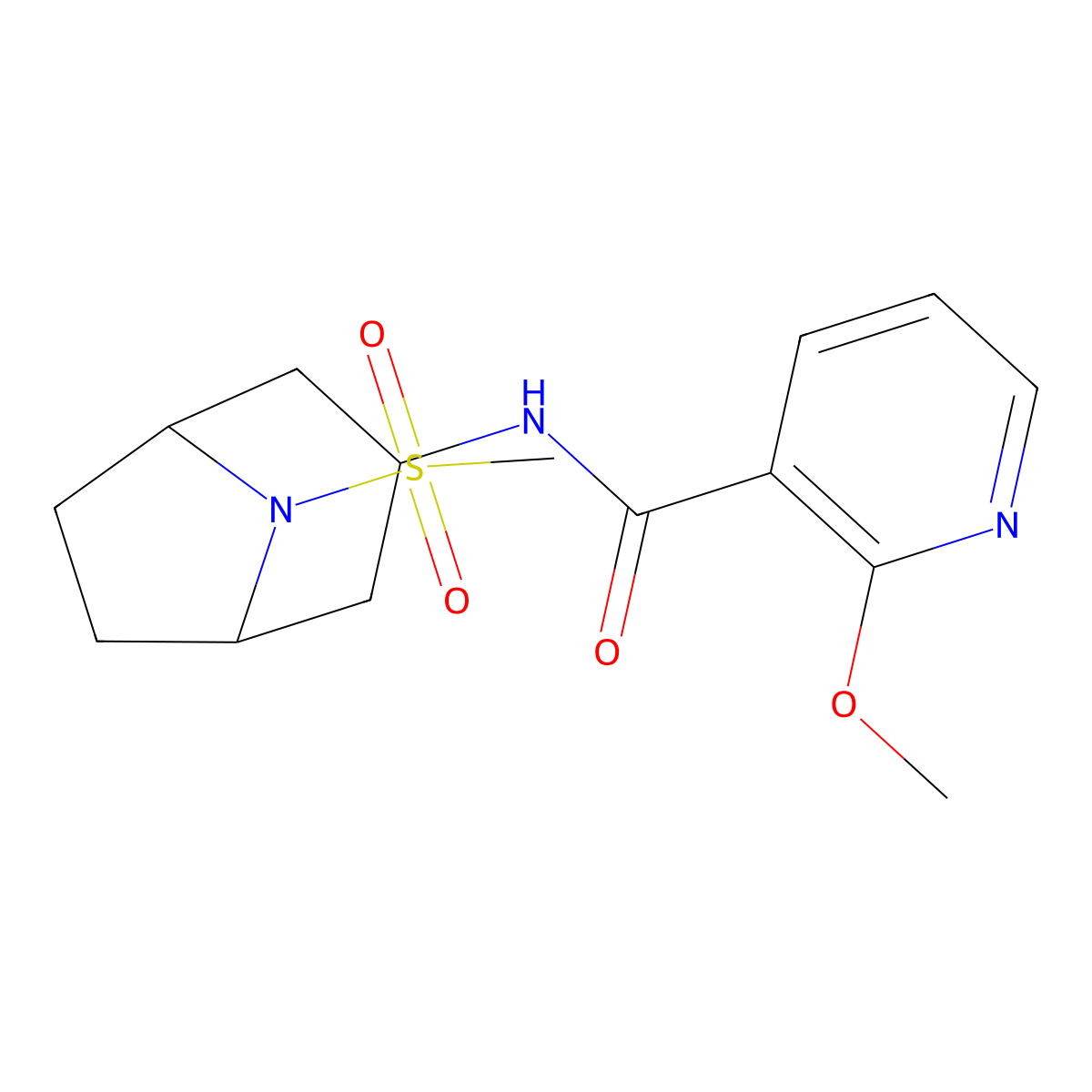 2-methoxy-N-(8-(methylsulfonyl)-8-azabicyclo[3.2.1]octan-3-yl)nicotinamide molecular structure, CAS 2034385-89-0