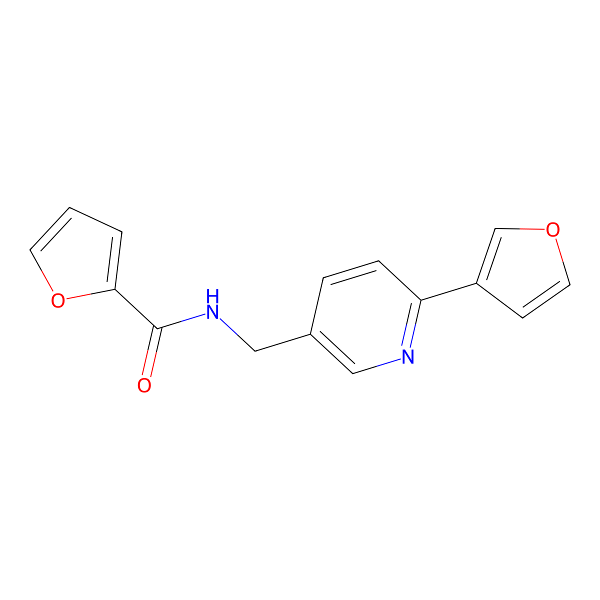 N-((6-(furan-3-yl)pyridin-3-yl)methyl)furan-2-carboxamide molecular structure, CAS 2034385-94-7