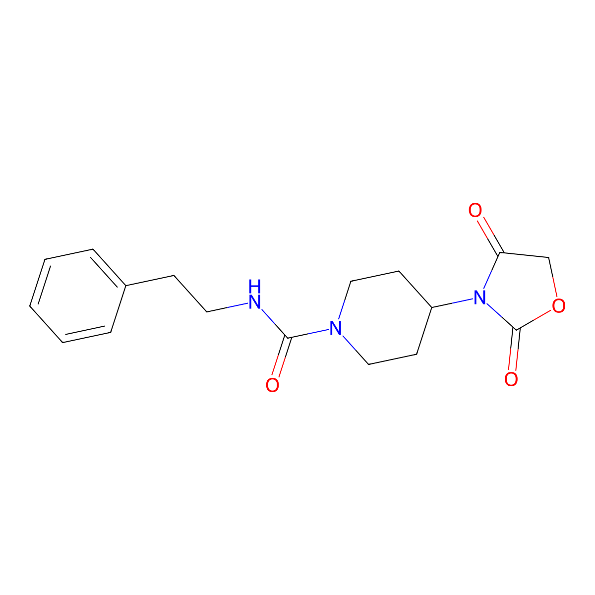 4-(2,4-dioxooxazolidin-3-yl)-N-phenethylpiperidine-1-carboxamide molecular structure, CAS 2034385-99-2