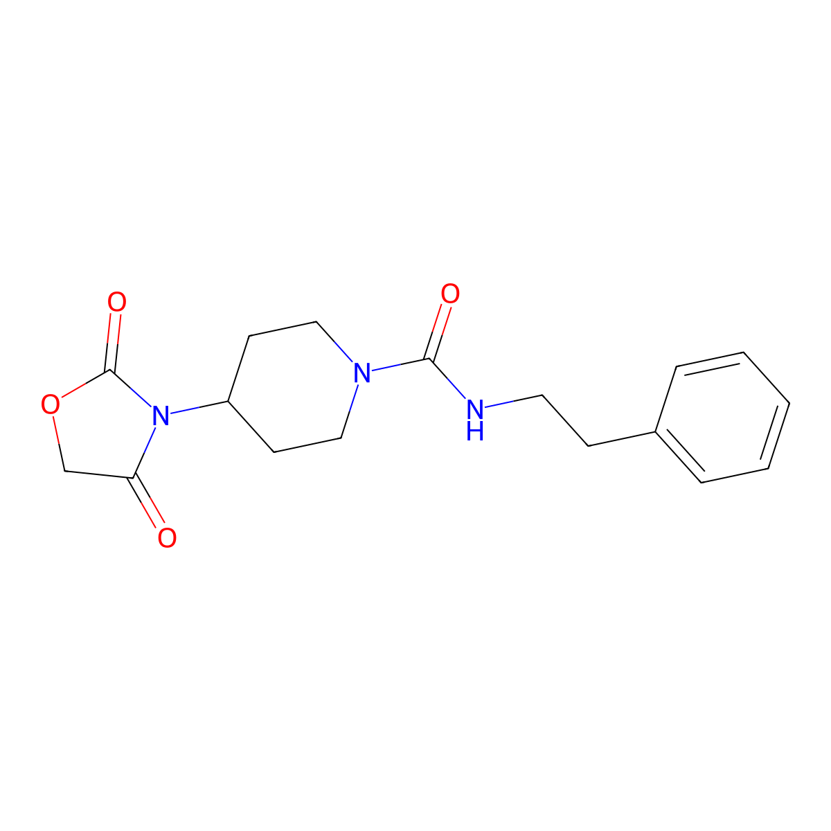 4-(2,4-dioxooxazolidin-3-yl)-N-phenethylpiperidine-1-carboxamide molecular structure, CAS 2034385-99-2