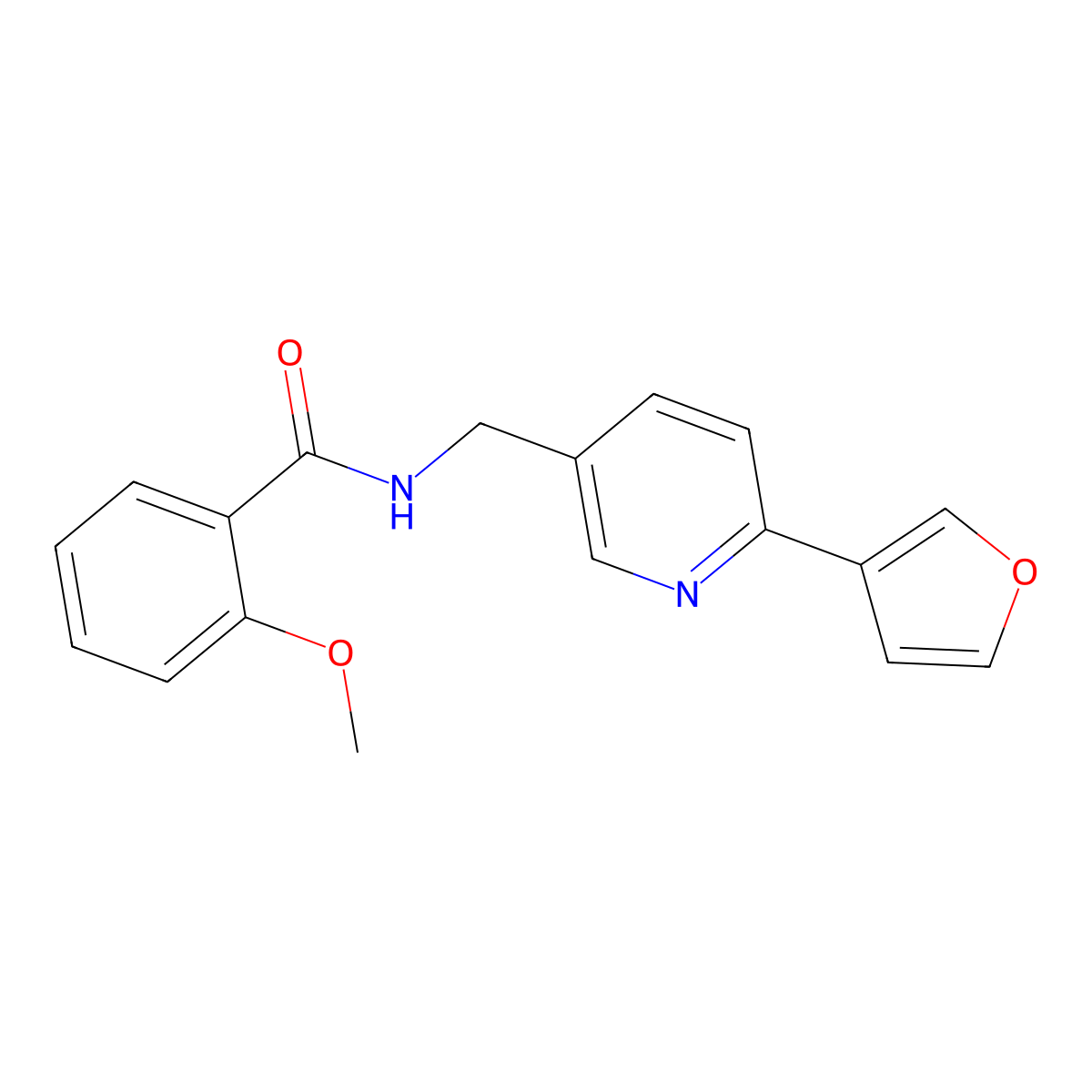 N-((6-(furan-3-yl)pyridin-3-yl)methyl)-2-methoxybenzamide molecular structure, CAS 2034386-10-0