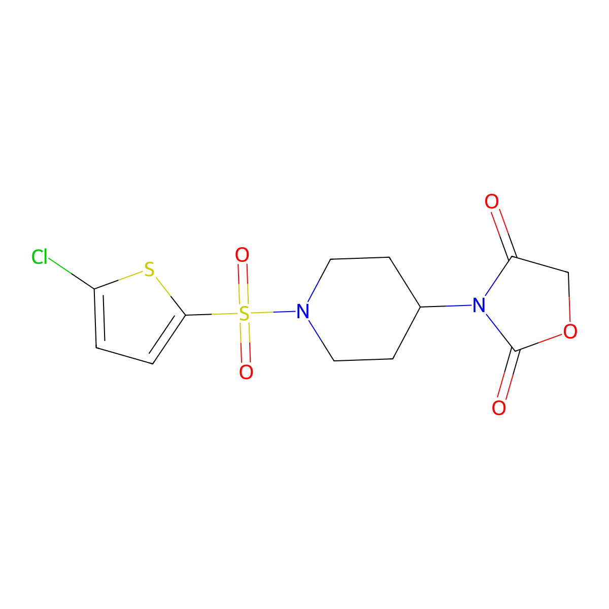 3-(1-((5-Chlorothiophen-2-yl)sulfonyl)piperidin-4-yl)oxazolidine-2,4-dione molecular structure, CAS 2034386-15-5