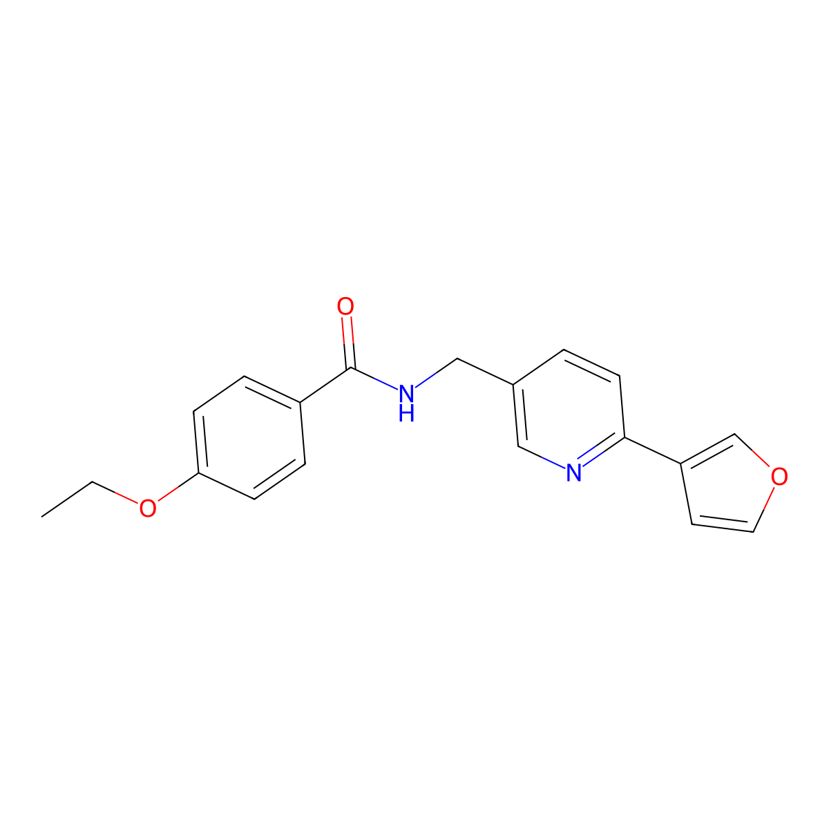 4-ethoxy-N-{[6-(furan-3-yl)pyridin-3-yl]methyl}benzamide molecular structure, CAS 2034386-26-8