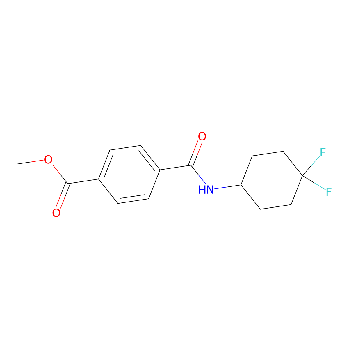 Methyl 4-[(4,4-difluorocyclohexyl)carbamoyl]benzoate molecular structure, CAS 2034386-29-1