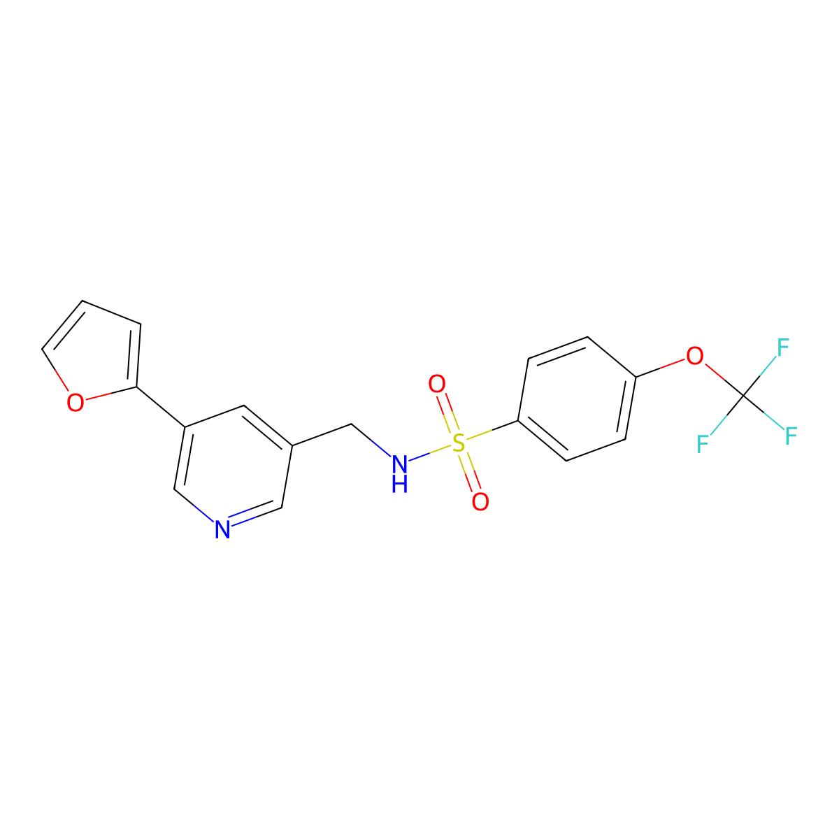 N-((5-(furan-2-yl)pyridin-3-yl)methyl)-4-(trifluoromethoxy)benzenesulfonamide molecular structure, CAS 2034386-40-6