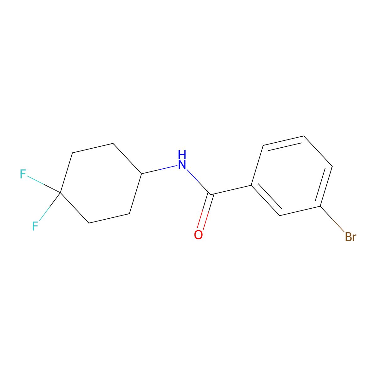 3-bromo-N-(4,4-difluorocyclohexyl)benzamide molecular structure, CAS 2034386-46-2