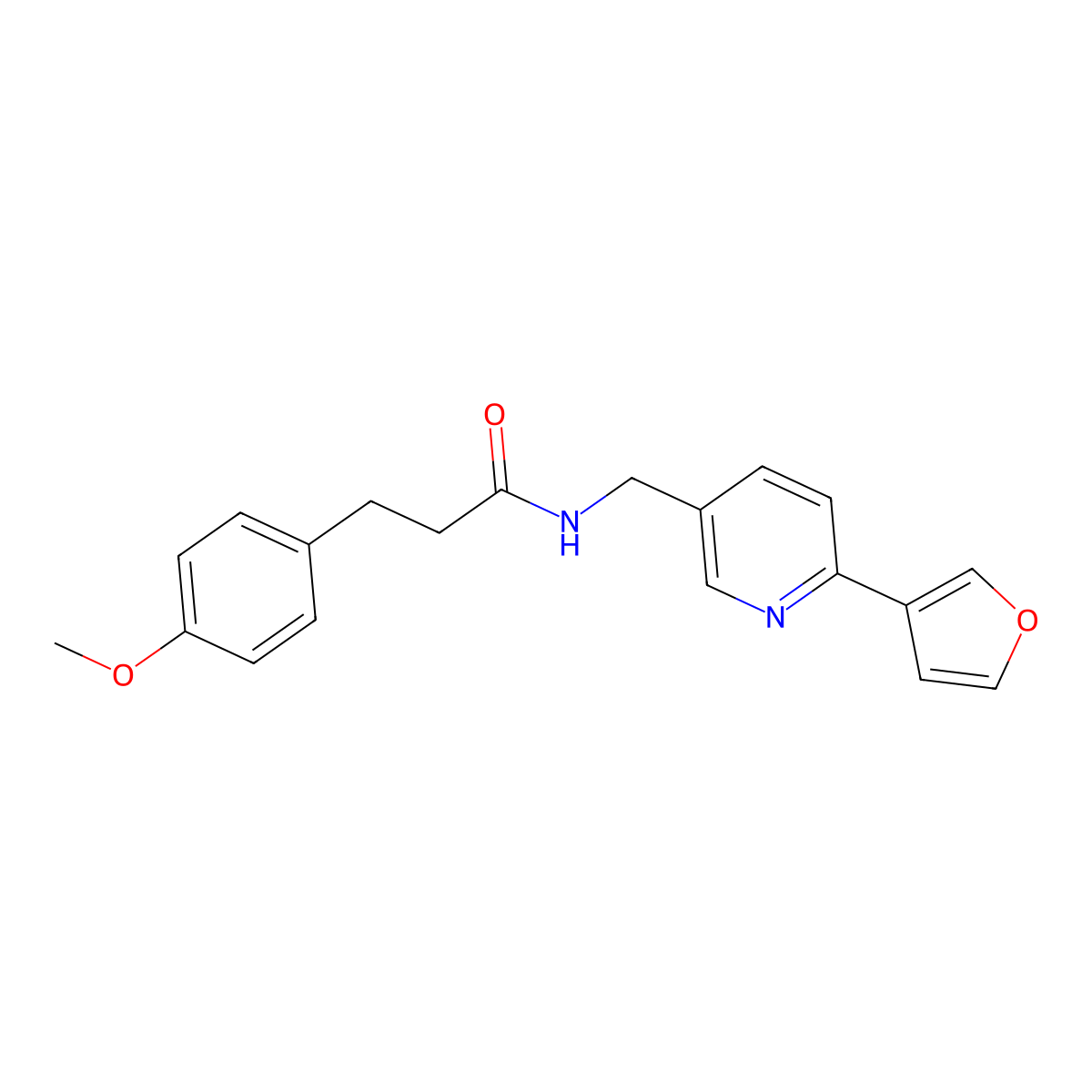 N-((6-(furan-3-yl)pyridin-3-yl)methyl)-3-(4-methoxyphenyl)propanamide molecular structure, CAS 2034386-53-1