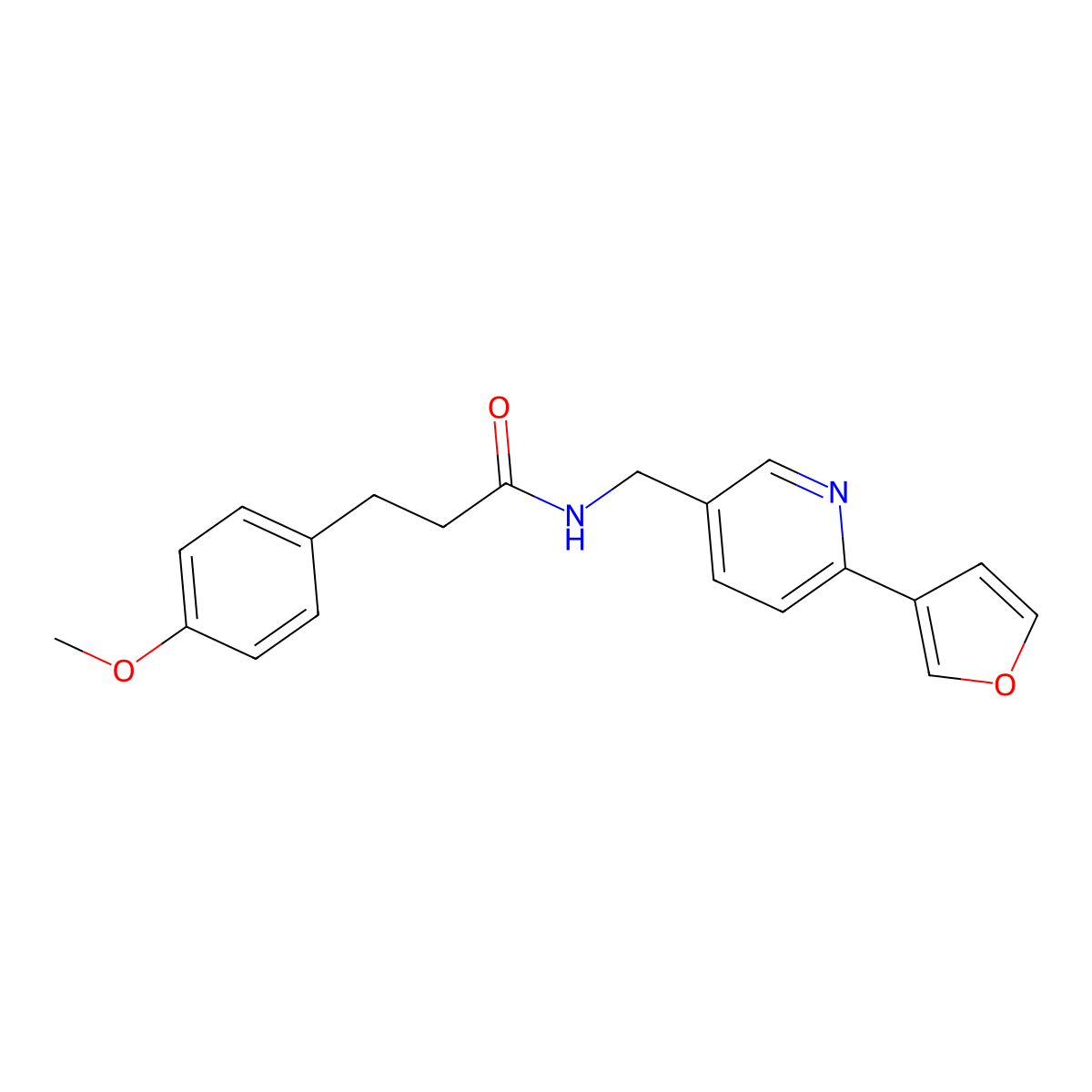 N-((6-(furan-3-yl)pyridin-3-yl)methyl)-3-(4-methoxyphenyl)propanamide molecular structure, CAS 2034386-53-1