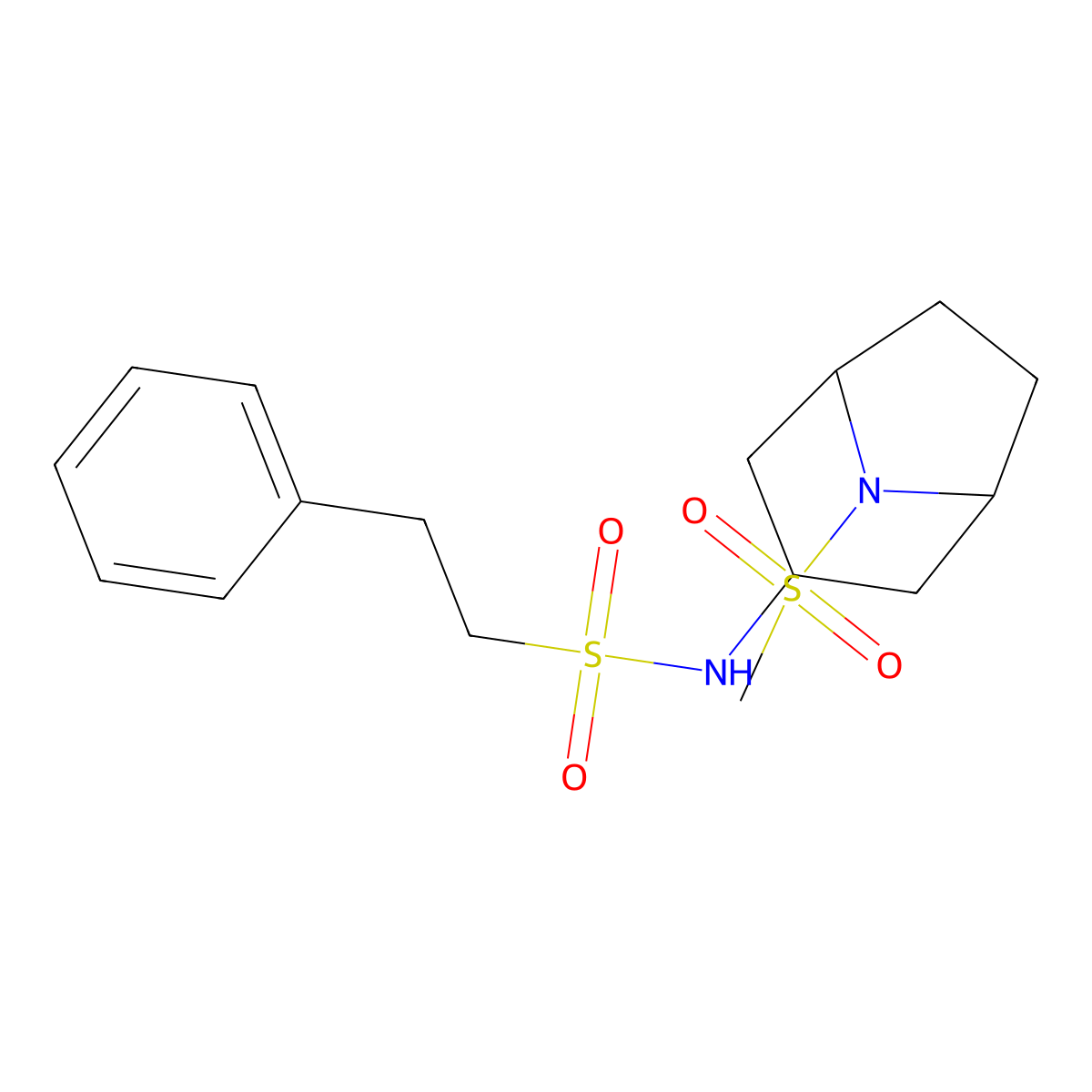 N-(8-(methylsulfonyl)-8-azabicyclo[3.2.1]octan-3-yl)-2-phenylethanesulfonamide molecular structure, CAS 2034386-54-2