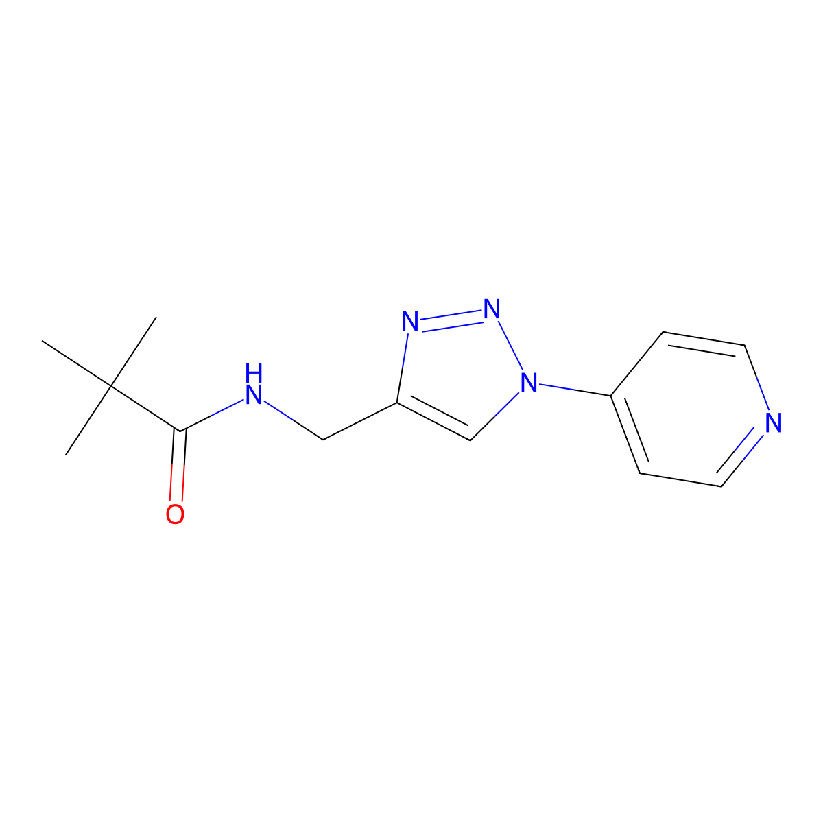 N-((1-(pyridin-4-yl)-1H-1,2,3-triazol-4-yl)methyl)pivalamide molecular structure, CAS 2034386-85-9