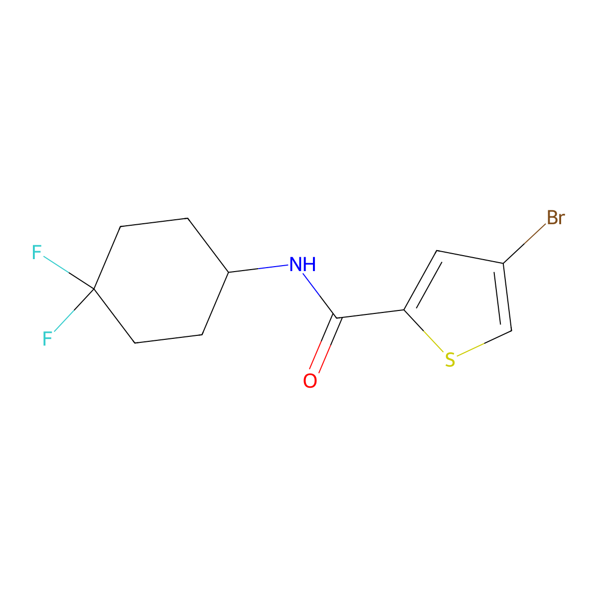 4-bromo-N-(4,4-difluorocyclohexyl)thiophene-2-carboxamide molecular structure, CAS 2034386-98-4