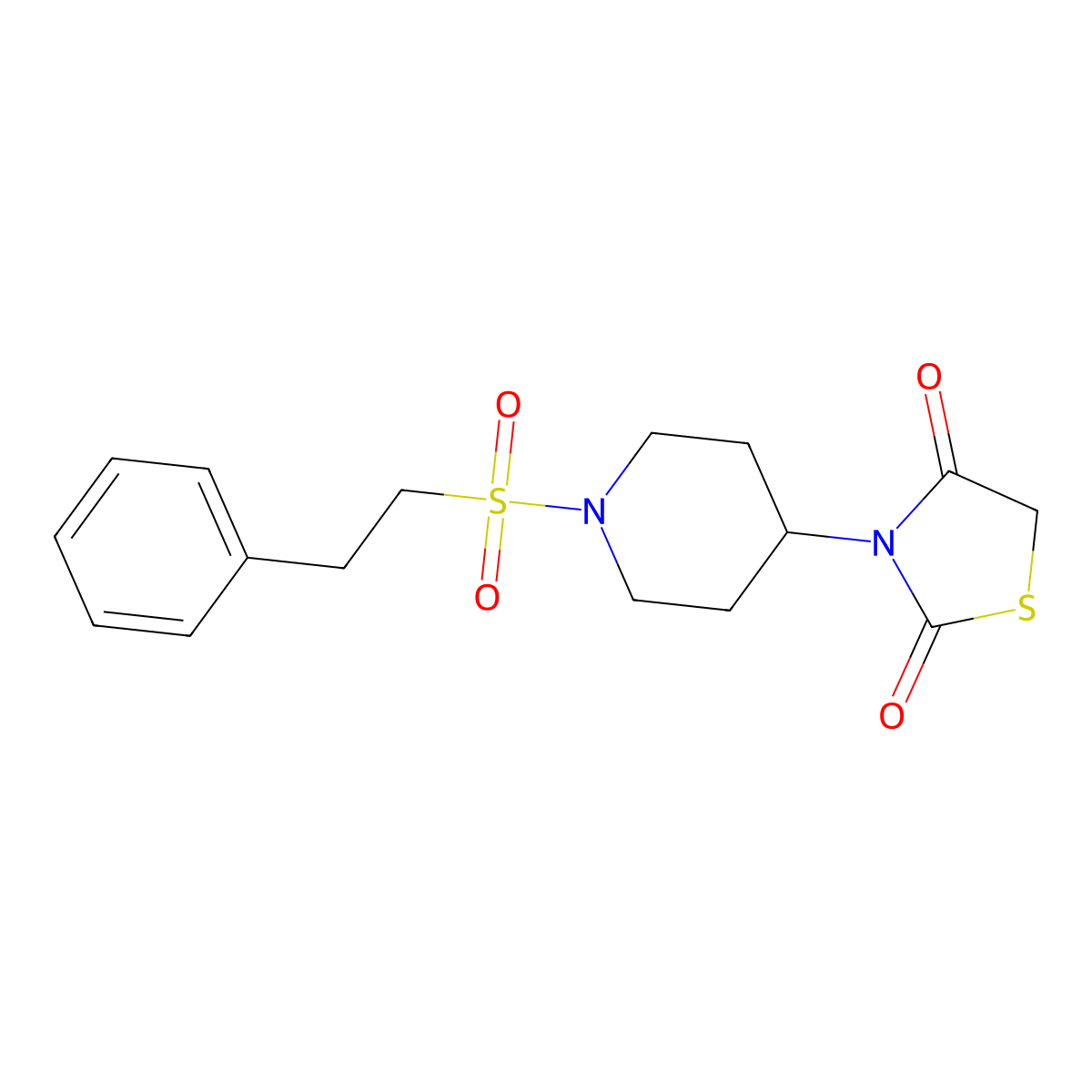 3-(1-(Phenethylsulfonyl)piperidin-4-yl)thiazolidine-2,4-dione molecular structure, CAS 2034387-03-4