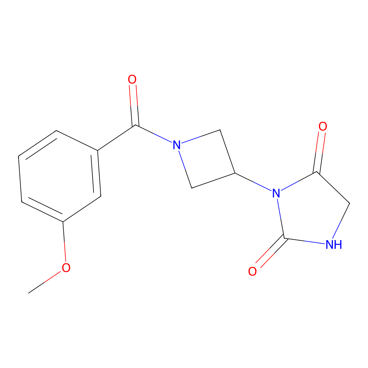 3-[1-(3-Methoxybenzoyl)azetidin-3-yl]imidazolidine-2,4-dione molecular structure, CAS 2034387-09-0