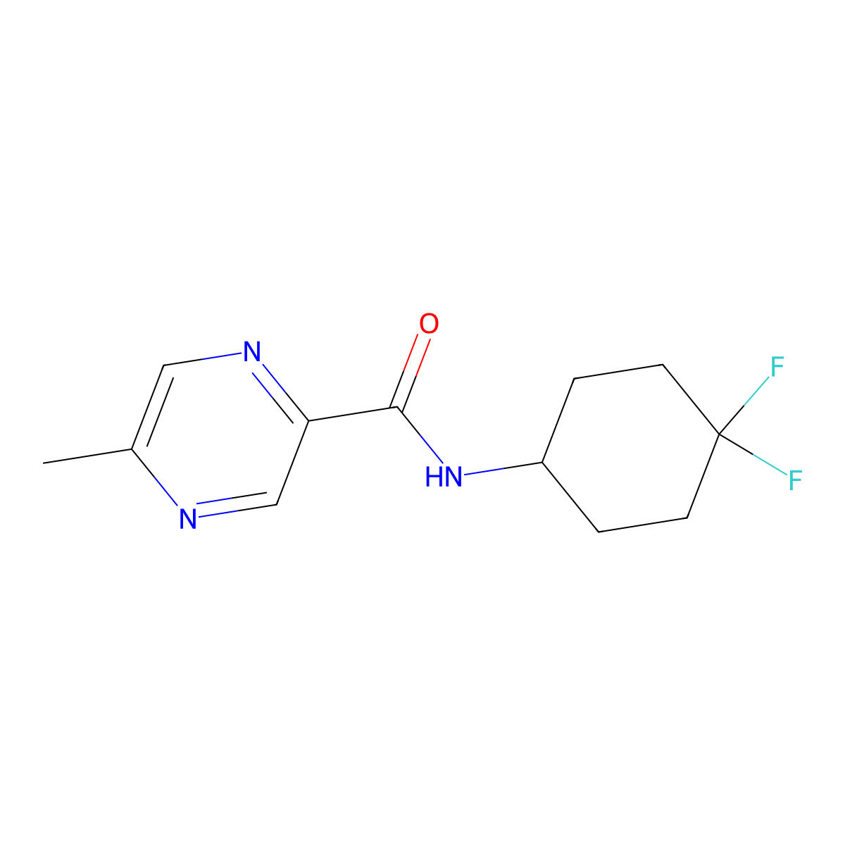 N-(4,4-difluorocyclohexyl)-5-methylpyrazine-2-carboxamide molecular structure, CAS 2034387-12-5