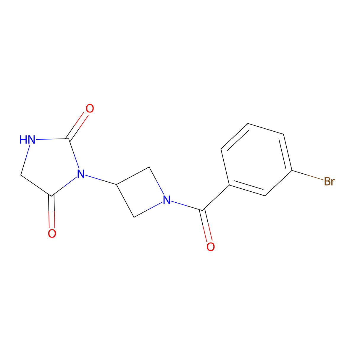 3-[1-(3-Bromobenzoyl)azetidin-3-yl]imidazolidine-2,4-dione molecular structure, CAS 2034387-15-8