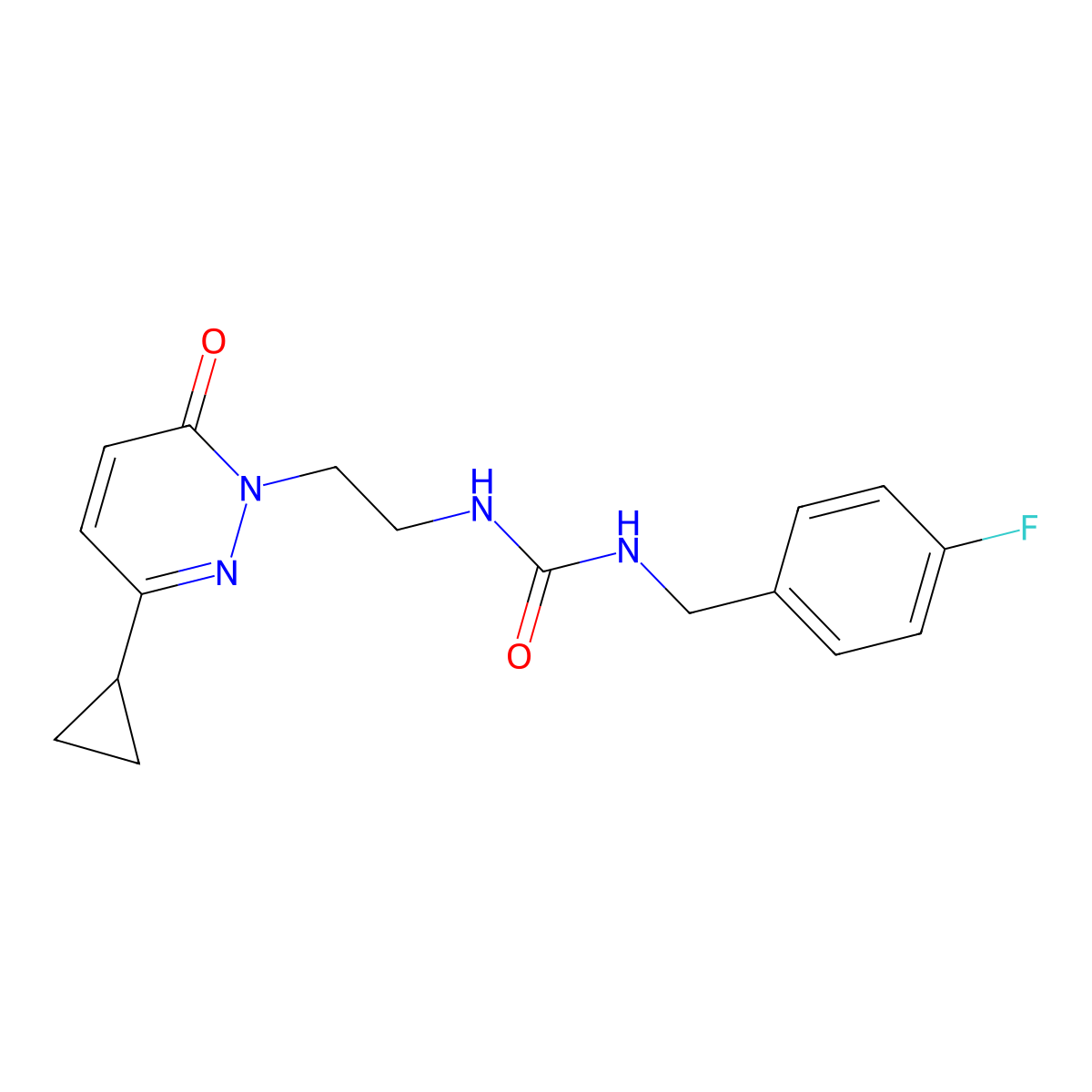 1-(2-(3-cyclopropyl-6-oxopyridazin-1(6H)-yl)ethyl)-3-(4-fluorobenzyl)urea molecular structure, CAS 2034387-16-9