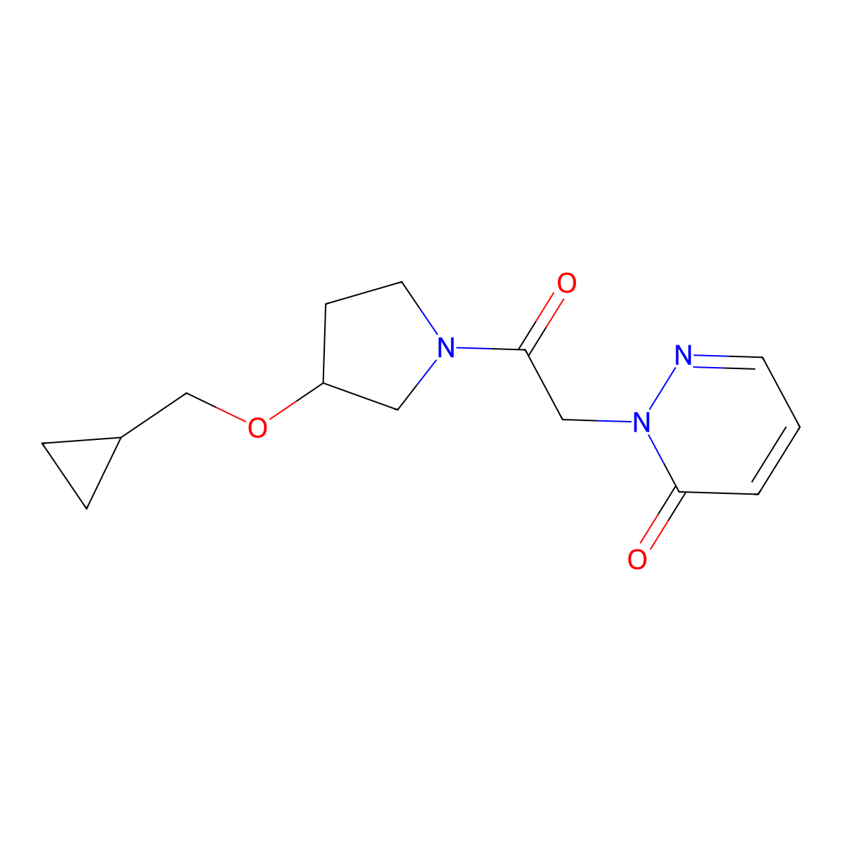 2-(2-(3-(cyclopropylmethoxy)pyrrolidin-1-yl)-2-oxoethyl)pyridazin-3(2H)-one molecular structure, CAS 2034387-20-5