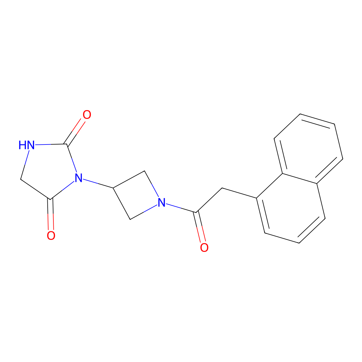 3-{1-[2-(Naphthalen-1-yl)acetyl]azetidin-3-yl}imidazolidine-2,4-dione molecular structure, CAS 2034387-23-8