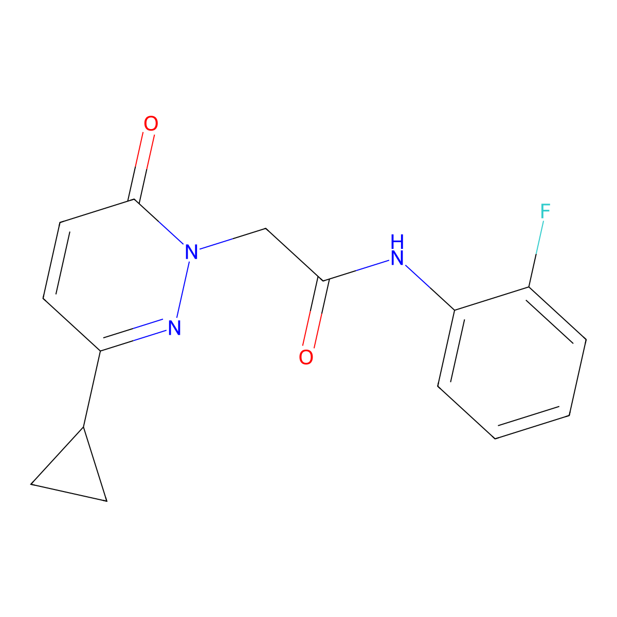 2-(3-cyclopropyl-6-oxopyridazin-1(6H)-yl)-N-(2-fluorophenyl)acetamide molecular structure, CAS 2034387-55-6