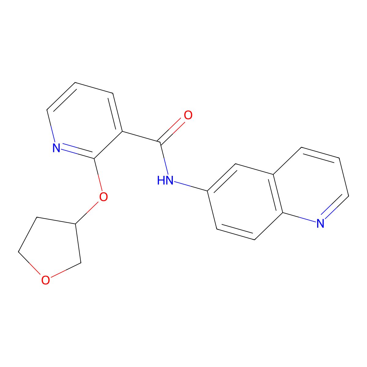 N-(quinolin-6-yl)-2-((tetrahydrofuran-3-yl)oxy)nicotinamide molecular structure, CAS 2034387-60-3
