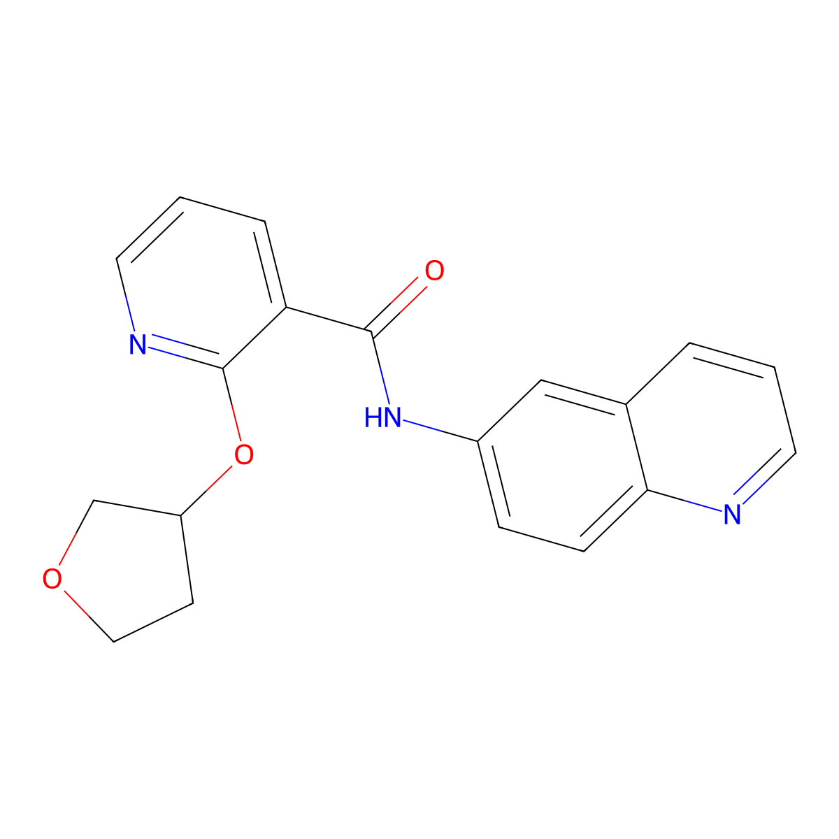 N-(quinolin-6-yl)-2-((tetrahydrofuran-3-yl)oxy)nicotinamide molecular structure, CAS 2034387-60-3