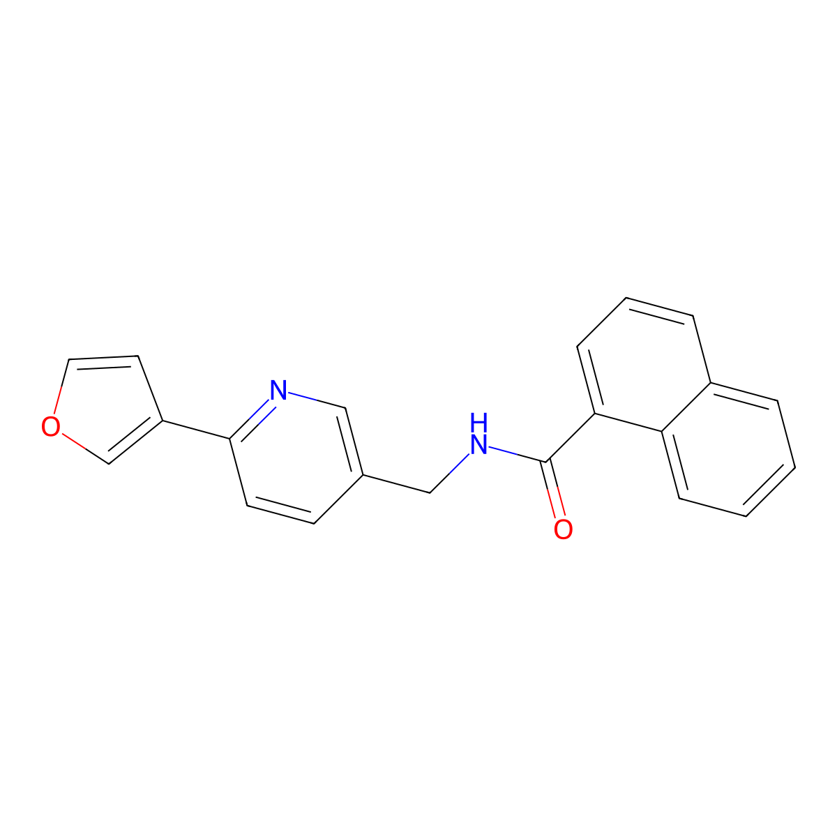 N-((6-(furan-3-yl)pyridin-3-yl)methyl)-1-naphthamide molecular structure, CAS 2034387-66-9