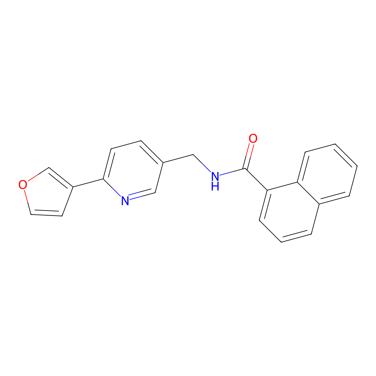 N-((6-(furan-3-yl)pyridin-3-yl)methyl)-1-naphthamide molecular structure, CAS 2034387-66-9