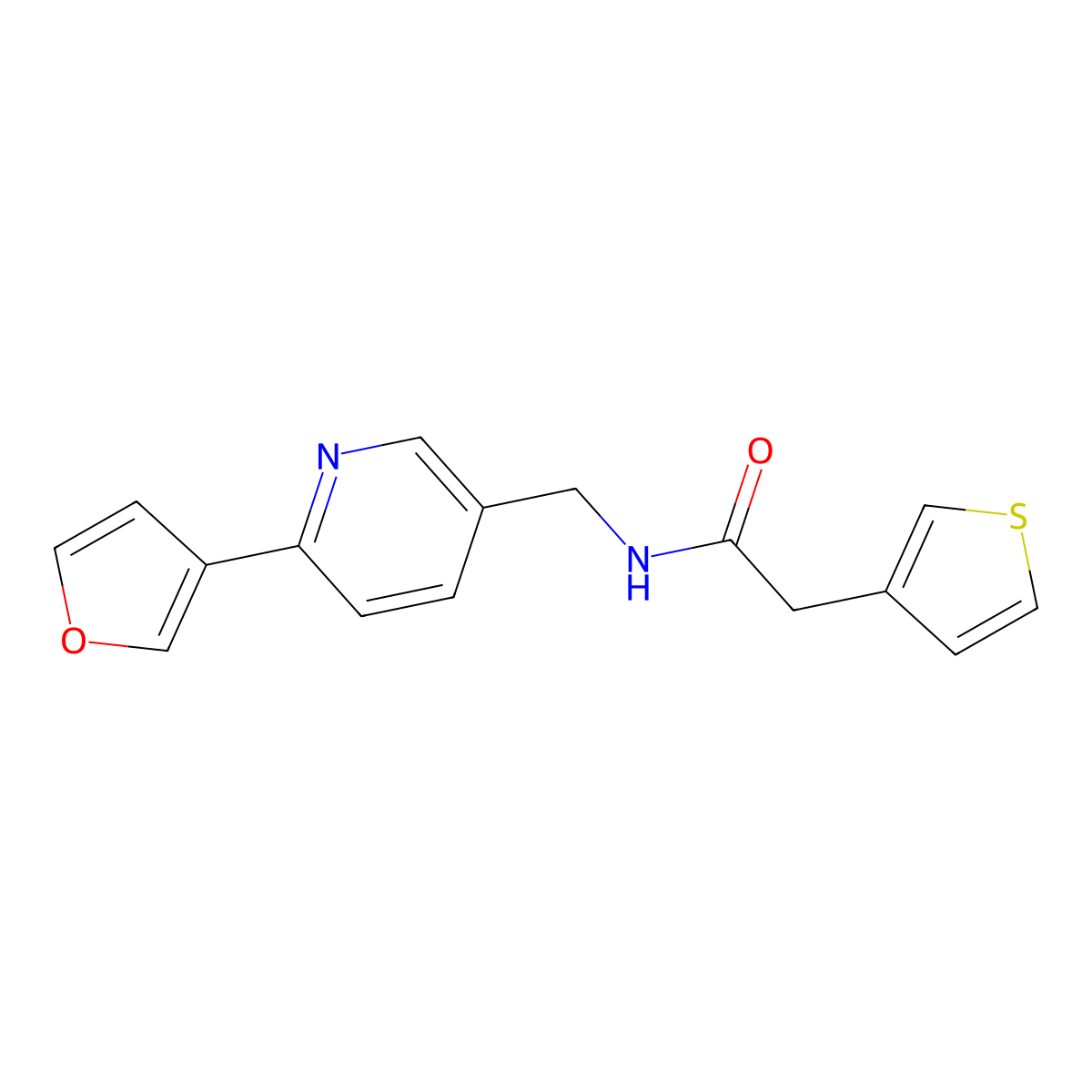 N-{[6-(furan-3-yl)pyridin-3-yl]methyl}-2-(thiophen-3-yl)acetamide molecular structure, CAS 2034387-86-3