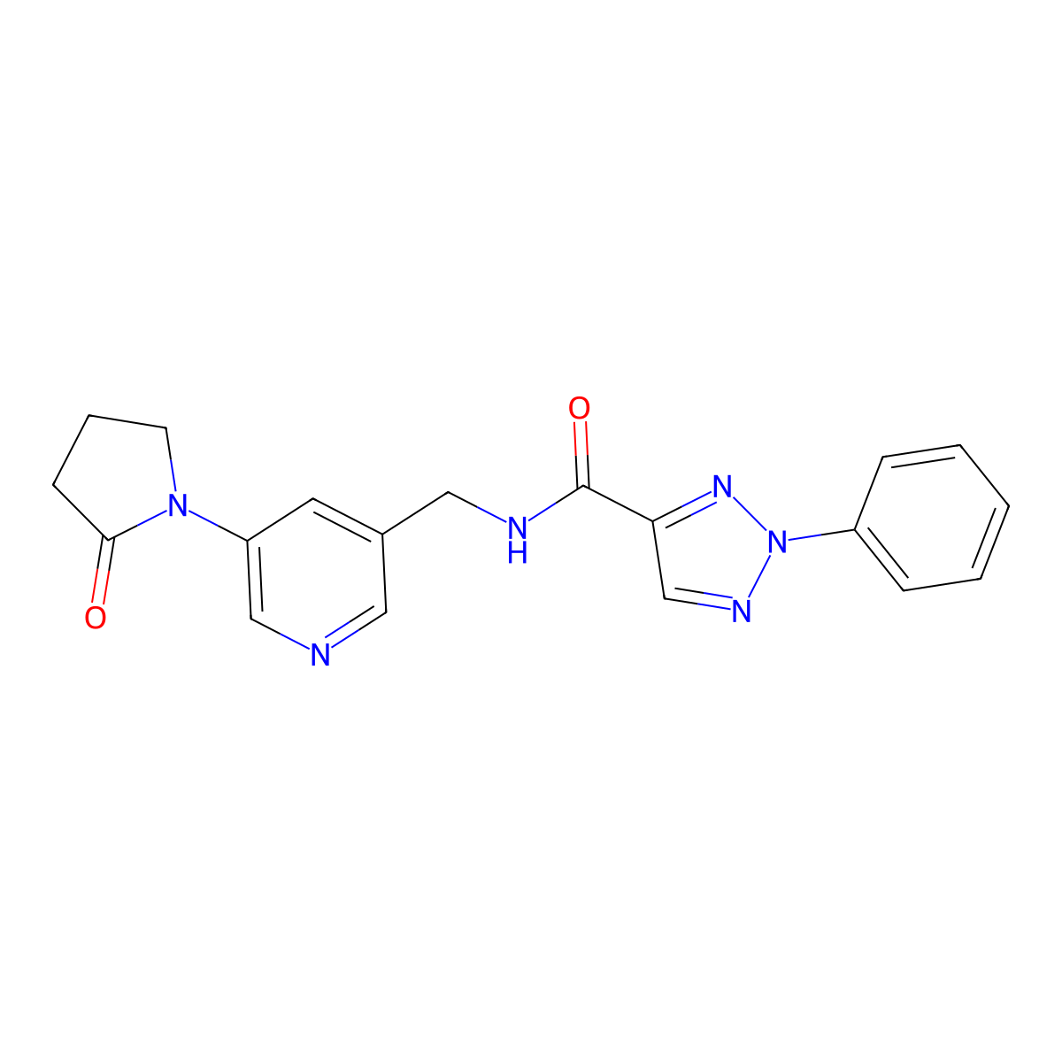 N-((5-(2-oxopyrrolidin-1-yl)pyridin-3-yl)methyl)-2-phenyl-2H-1,2,3-triazole-4-carboxamide molecular structure, CAS 2034387-89-6