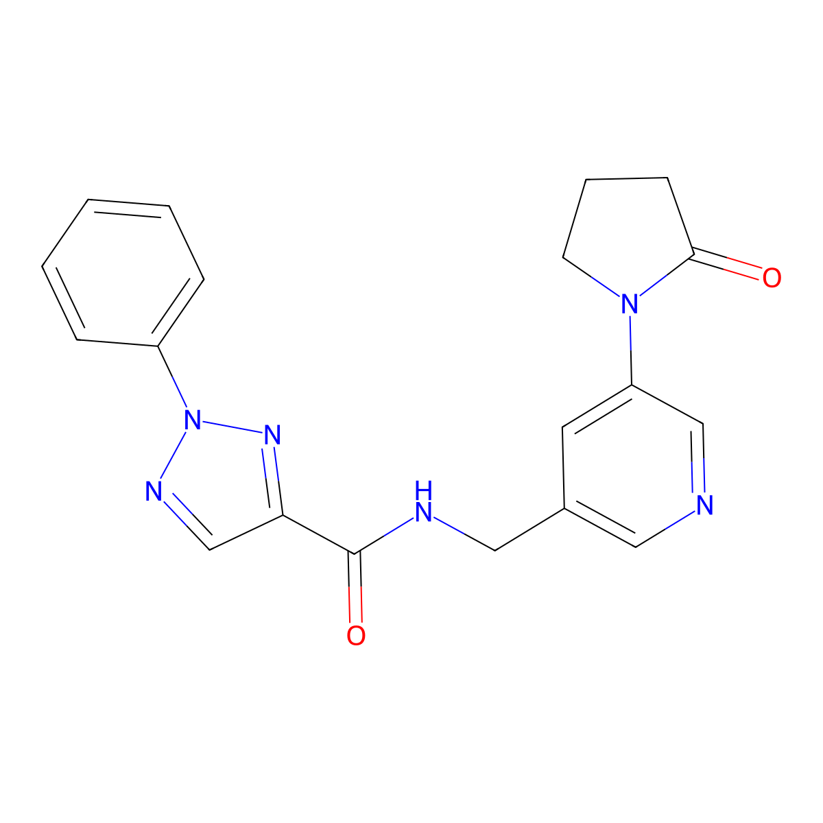 N-((5-(2-oxopyrrolidin-1-yl)pyridin-3-yl)methyl)-2-phenyl-2H-1,2,3-triazole-4-carboxamide molecular structure, CAS 2034387-89-6