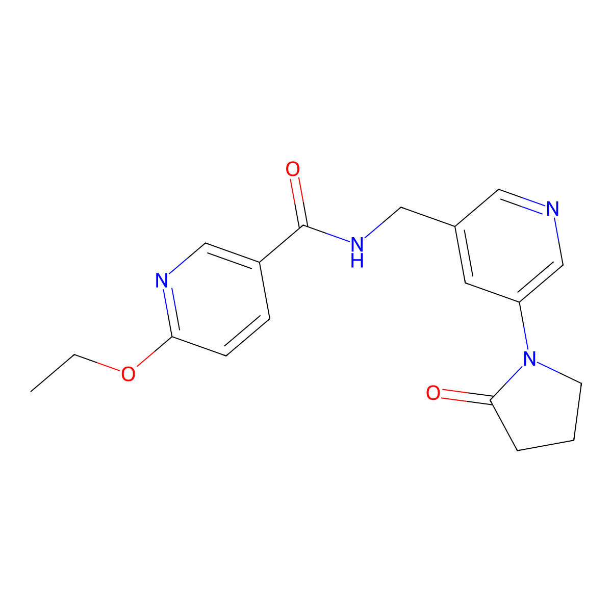 6-ethoxy-N-((5-(2-oxopyrrolidin-1-yl)pyridin-3-yl)methyl)nicotinamide molecular structure, CAS 2034388-12-8