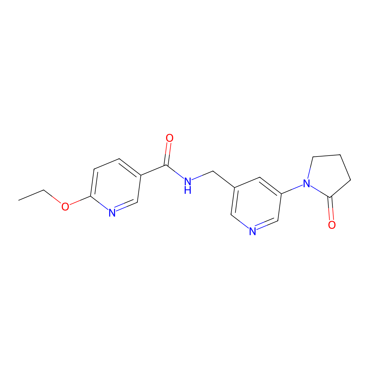 6-ethoxy-N-((5-(2-oxopyrrolidin-1-yl)pyridin-3-yl)methyl)nicotinamide molecular structure, CAS 2034388-12-8