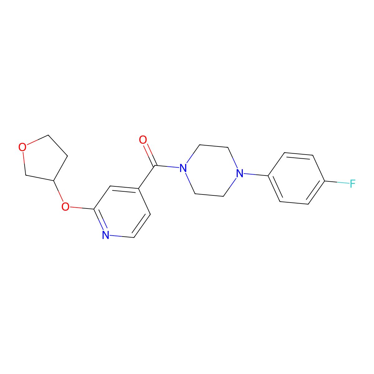 (4-(4-Fluorophenyl)piperazin-1-yl)(2-((tetrahydrofuran-3-yl)oxy)pyridin-4-yl)methanone molecular structure, CAS 2034388-14-0