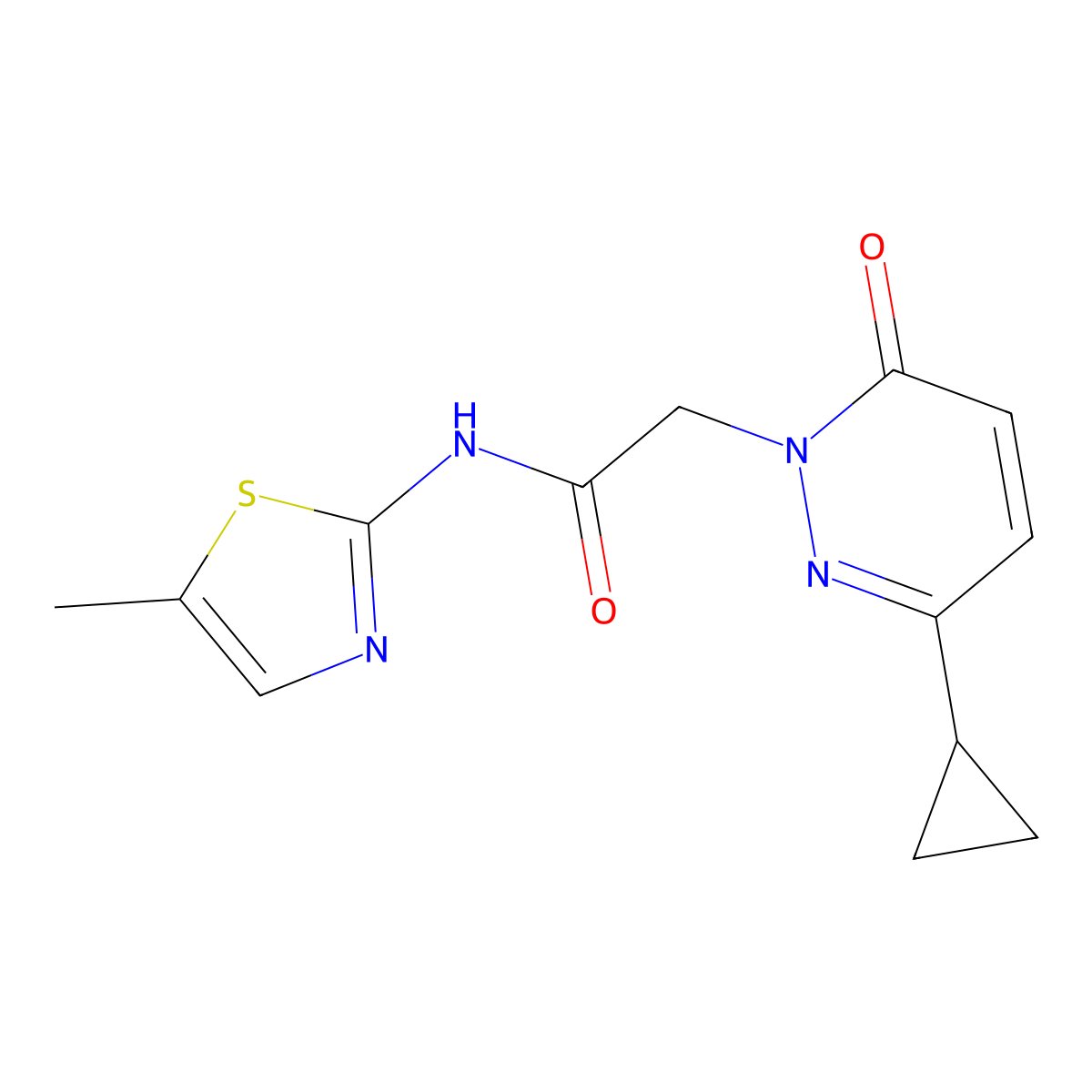 2-(3-cyclopropyl-6-oxopyridazin-1(6H)-yl)-N-(5-methylthiazol-2-yl)acetamide molecular structure, CAS 2034388-15-1