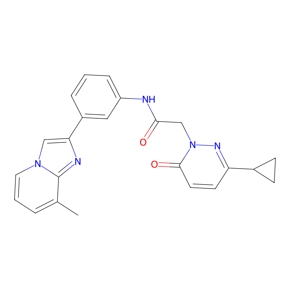 2-(3-cyclopropyl-6-oxopyridazin-1(6H)-yl)-N-(3-(8-methylimidazo[1,2-a]pyridin-2-yl)phenyl)acetamide molecular structure, CAS 2034388-19-5