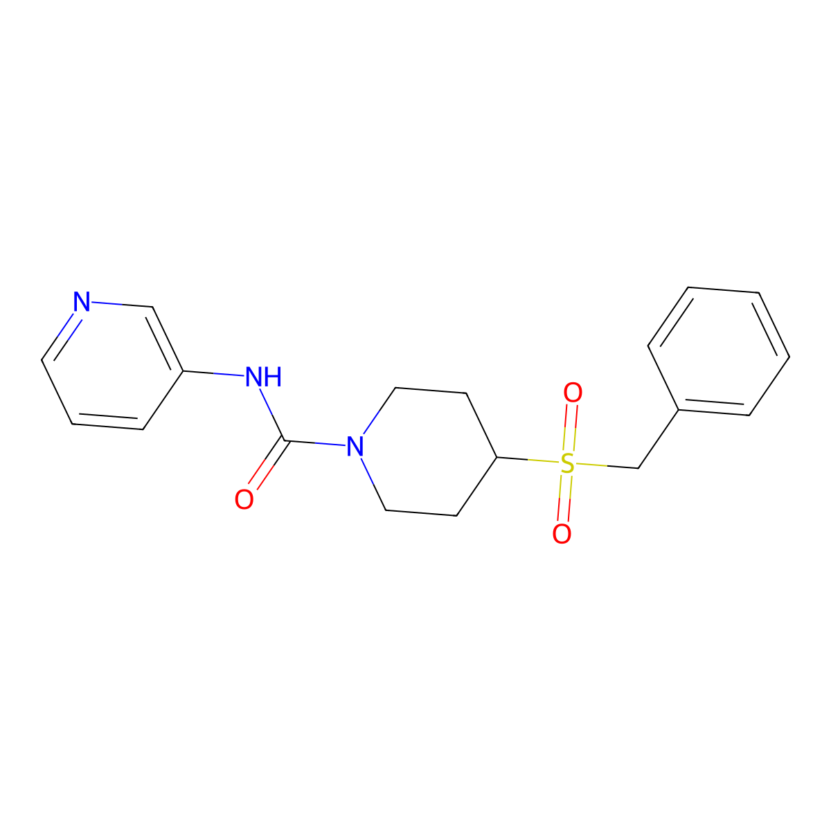 4-(benzylsulfonyl)-N-(pyridin-3-yl)piperidine-1-carboxamide molecular structure, CAS 2034388-21-9