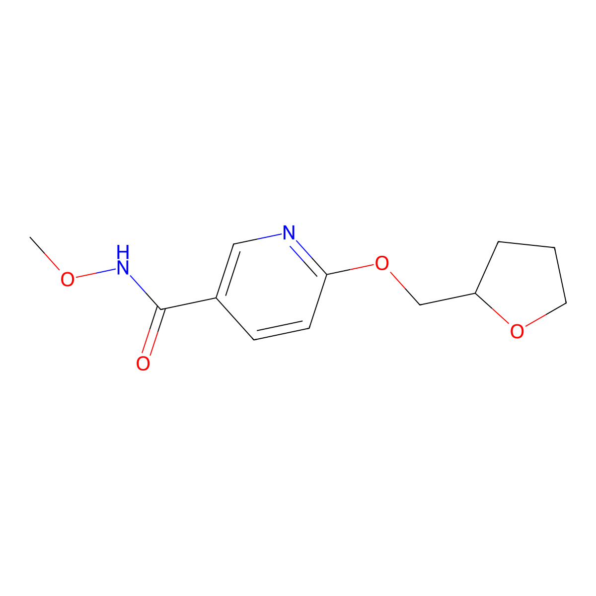 N-methoxy-6-((tetrahydrofuran-2-yl)methoxy)nicotinamide molecular structure, CAS 2034388-47-9