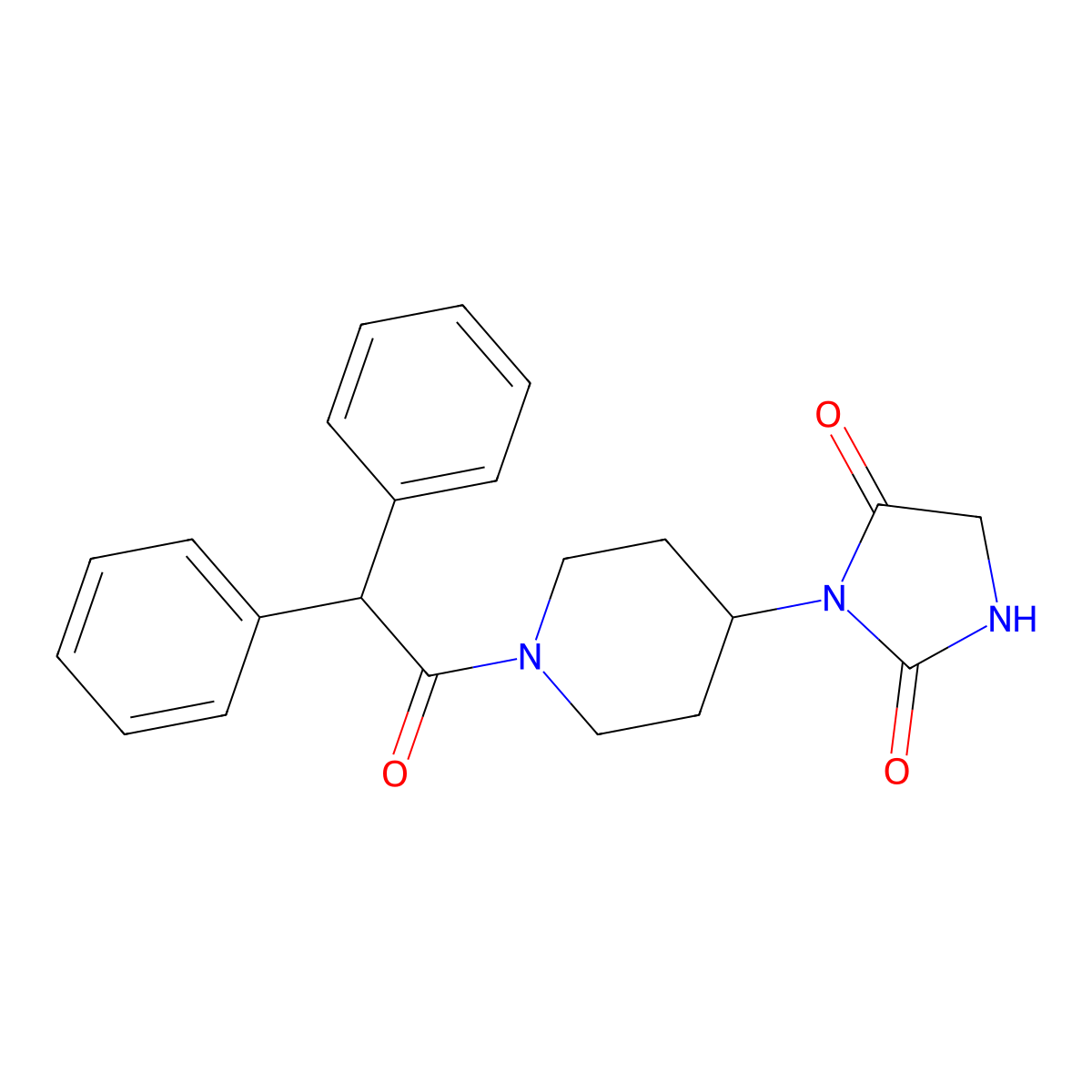 3-[1-(2,2-Diphenylacetyl)piperidin-4-yl]imidazolidine-2,4-dione molecular structure, CAS 2034388-61-7