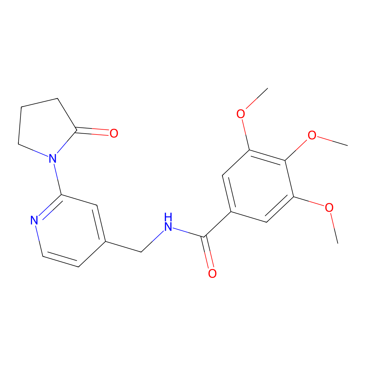 3,4,5-trimethoxy-N-{[2-(2-oxopyrrolidin-1-yl)pyridin-4-yl]methyl}benzamide molecular structure, CAS 2034388-62-8