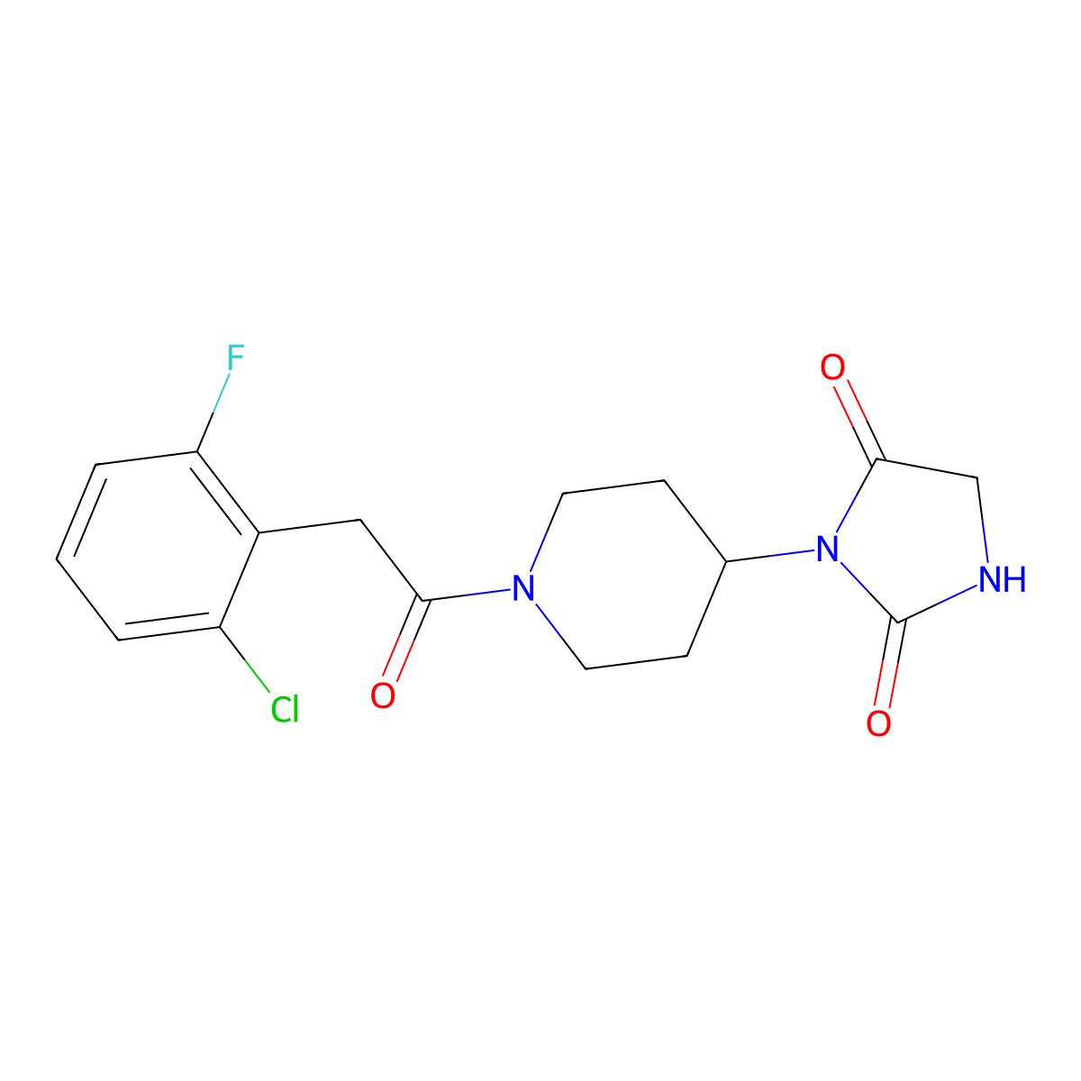 3-{1-[2-(2-Chloro-6-fluorophenyl)acetyl]piperidin-4-yl}imidazolidine-2,4-dione molecular structure, CAS 2034388-66-2