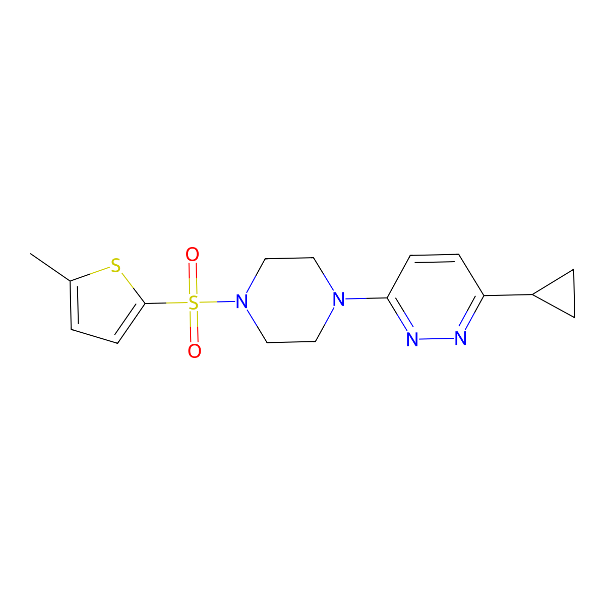 3-Cyclopropyl-6-{4-[(5-methylthiophen-2-yl)sulfonyl]piperazin-1-yl}pyridazine molecular structure, CAS 2034388-69-5