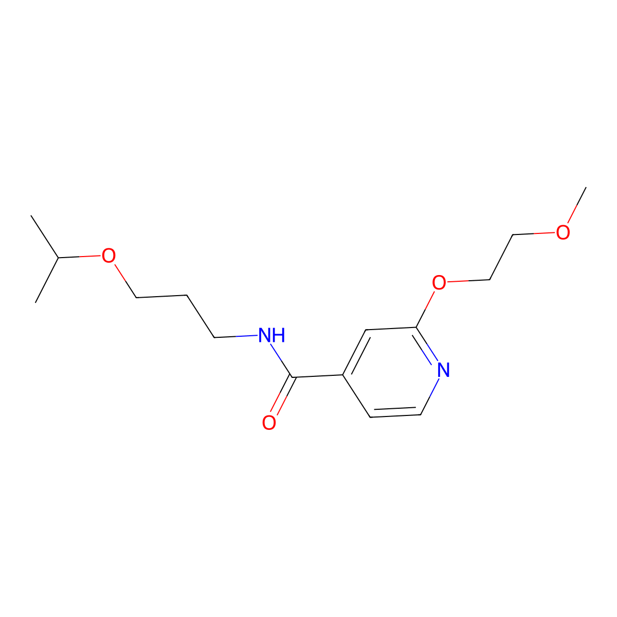 N-(3-isopropoxypropyl)-2-(2-methoxyethoxy)isonicotinamide molecular structure, CAS 2034388-70-8