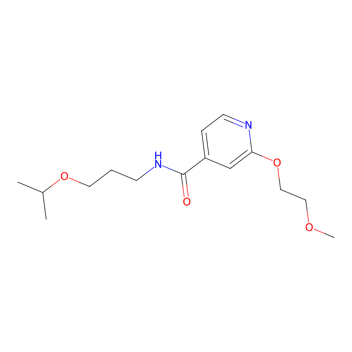 N-(3-isopropoxypropyl)-2-(2-methoxyethoxy)isonicotinamide molecular structure, CAS 2034388-70-8