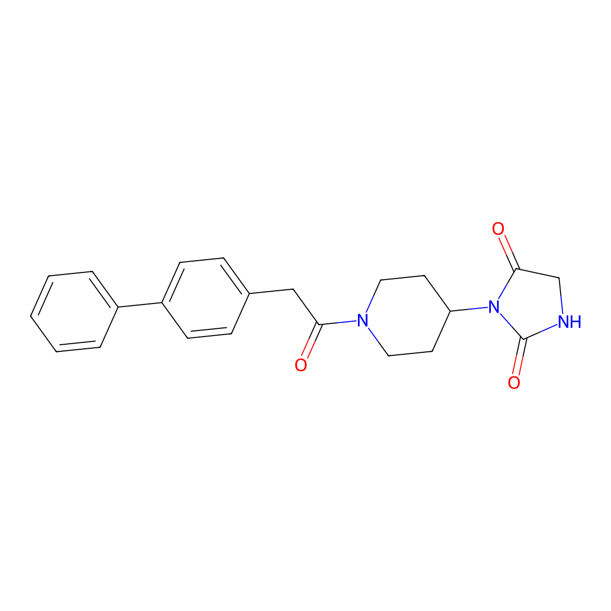 3-(1-(2-([1,1'-Biphenyl]-4-yl)acetyl)piperidin-4-yl)imidazolidine-2,4-dione molecular structure, CAS 2034388-75-3