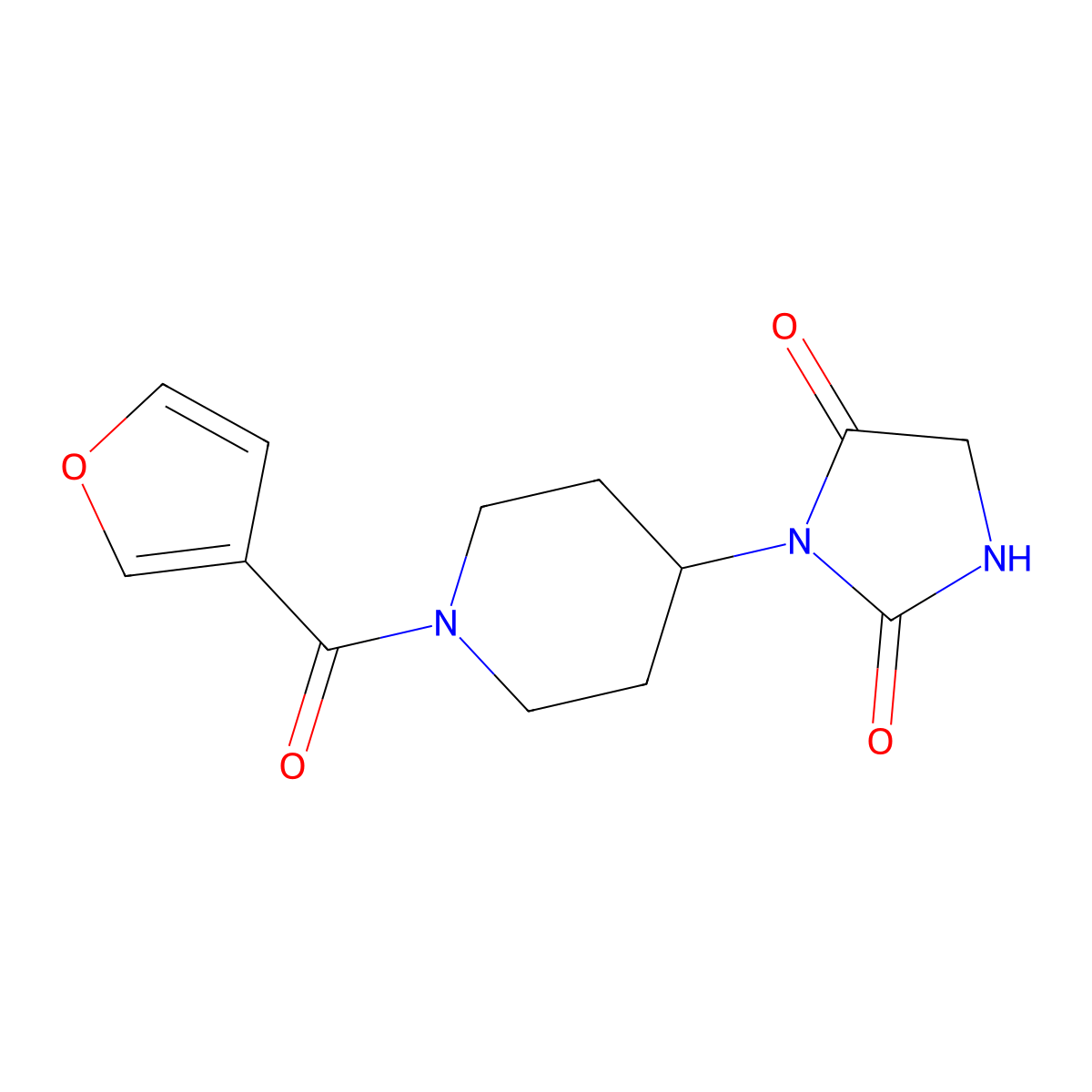 3-[1-(Furan-3-carbonyl)piperidin-4-yl]imidazolidine-2,4-dione molecular structure, CAS 2034388-81-1