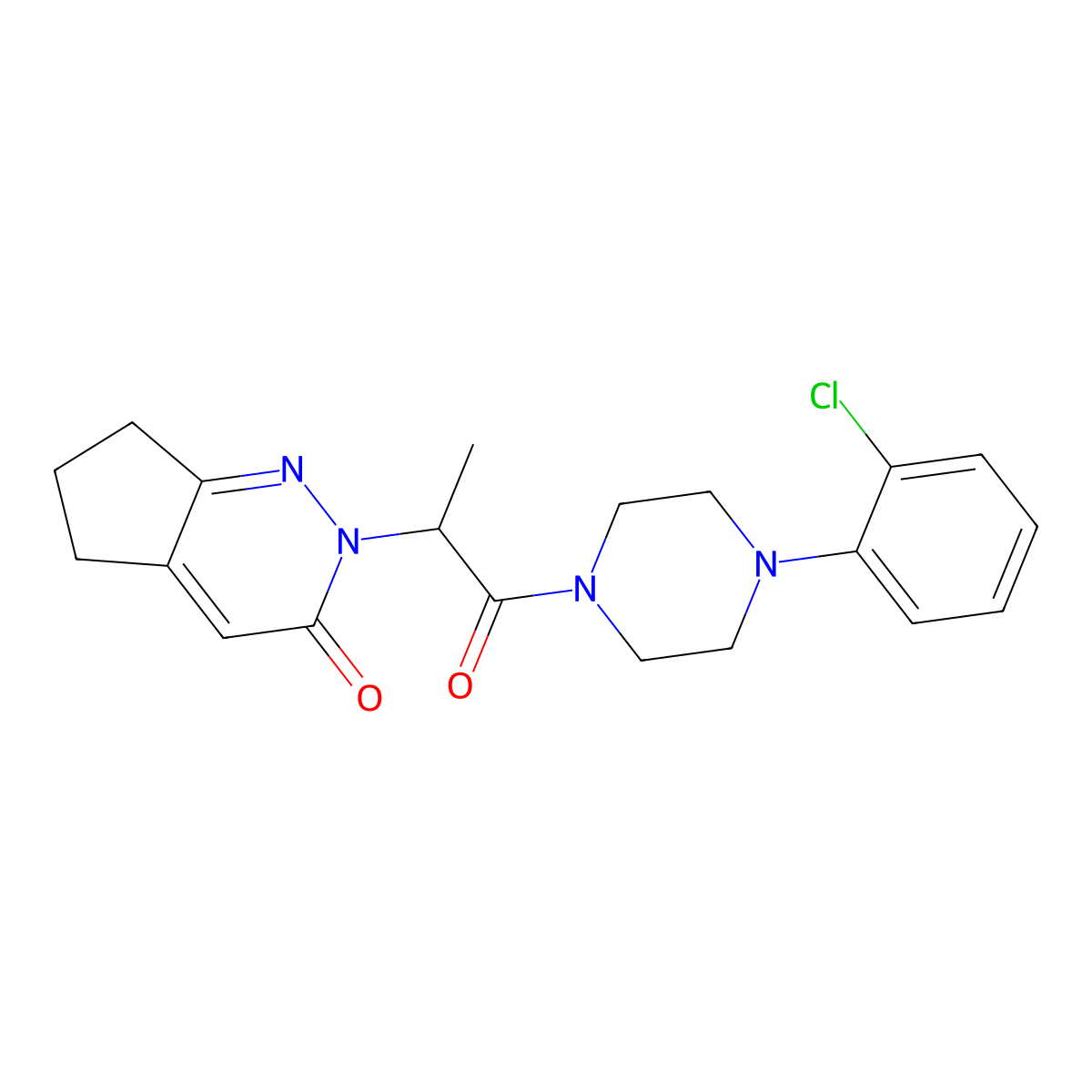 2-(1-(4-(2-chlorophenyl)piperazin-1-yl)-1-oxopropan-2-yl)-6,7-dihydro-2H-cyclopenta[c]pyridazin-3(5H)-one molecular structure, CAS 2034388-83-3