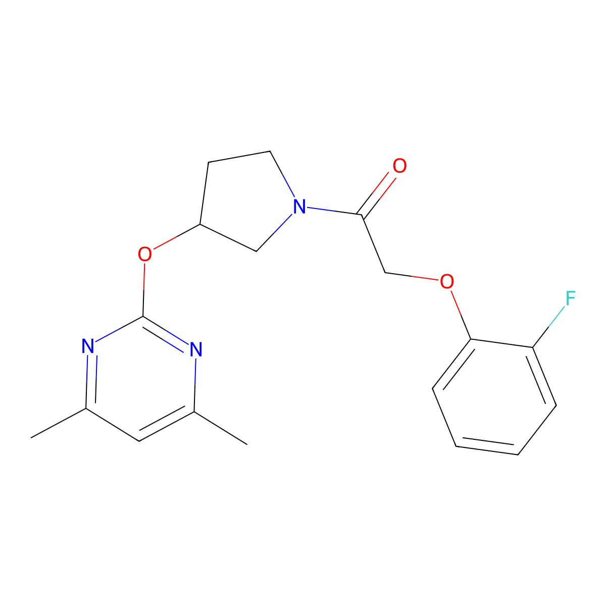 1-(3-((4,6-Dimethylpyrimidin-2-yl)oxy)pyrrolidin-1-yl)-2-(2-fluorophenoxy)ethanone molecular structure, CAS 2034388-86-6