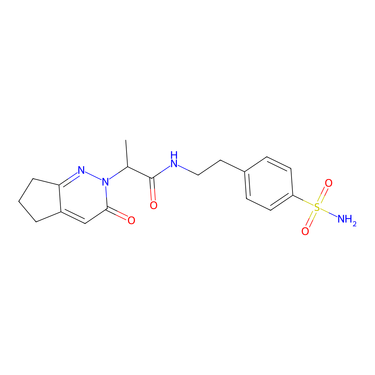 2-(3-oxo-3,5,6,7-tetrahydro-2H-cyclopenta[c]pyridazin-2-yl)-N-(4-sulfamoylphenethyl)propanamide molecular structure, CAS 2034388-91-3