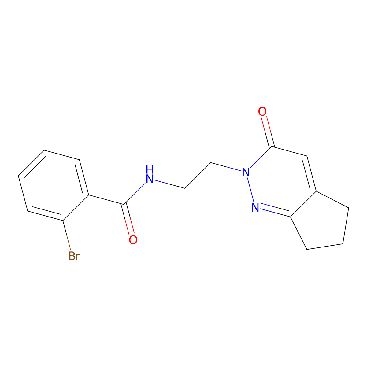 2-bromo-N-(2-(3-oxo-3,5,6,7-tetrahydro-2H-cyclopenta[c]pyridazin-2-yl)ethyl)benzamide molecular structure, CAS 2034389-05-2