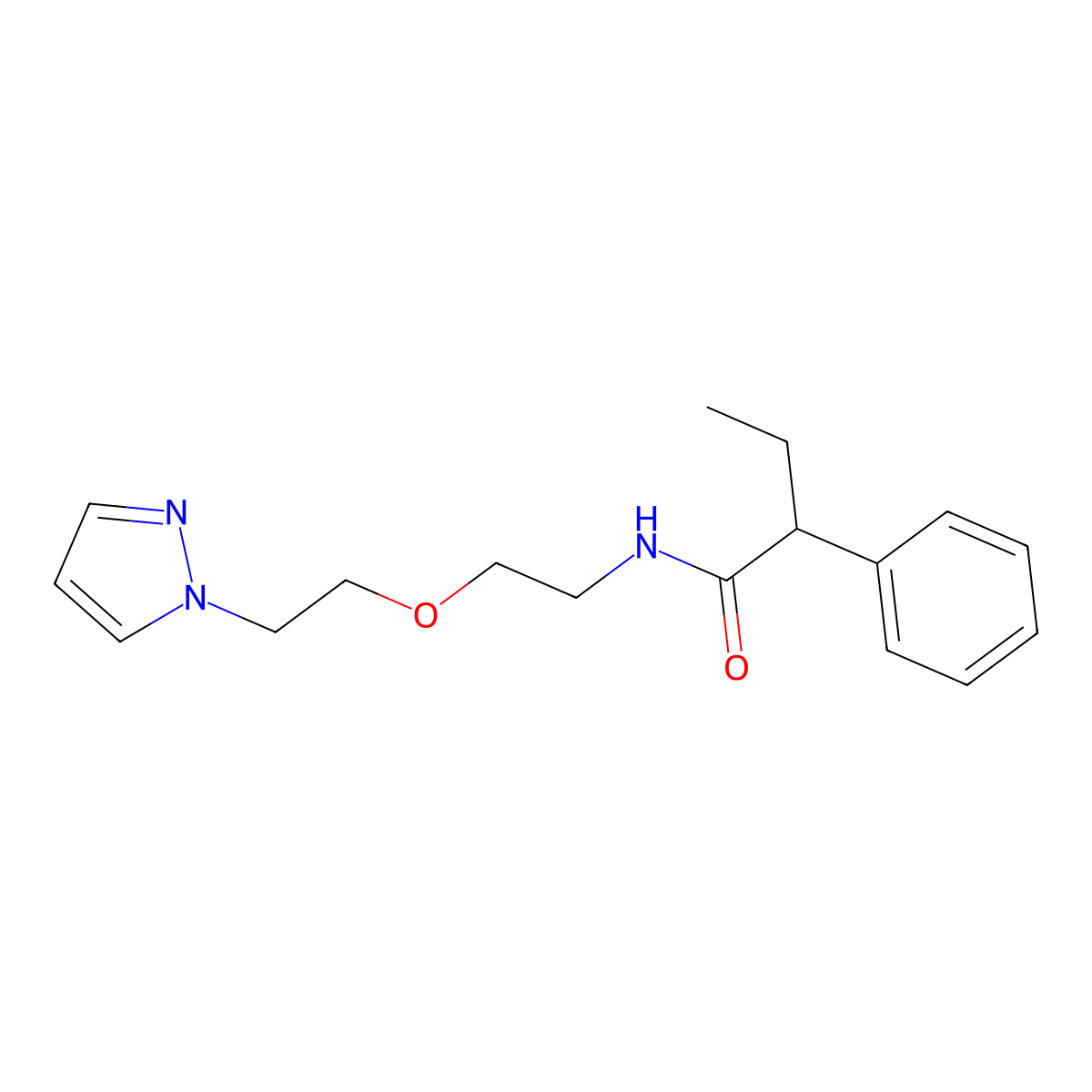 N-(2-(2-(1H-pyrazol-1-yl)ethoxy)ethyl)-2-phenylbutanamide molecular structure, CAS 2034389-28-9